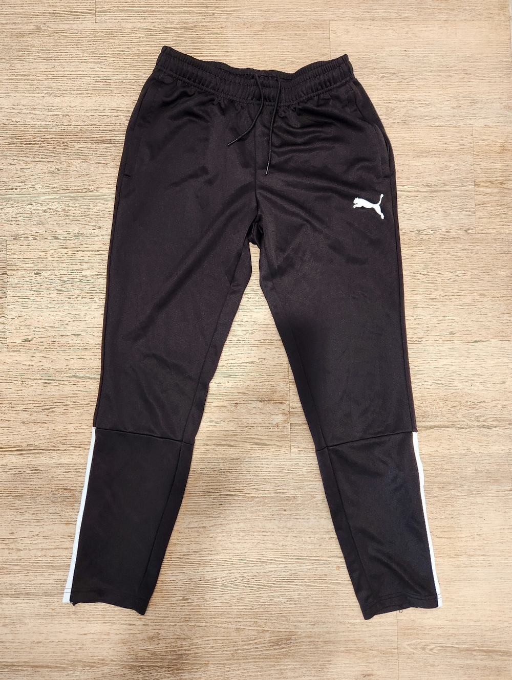 Puma Black Jogger Pants with White Side Stripe